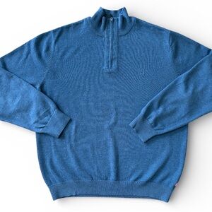 Izod Men's XL Blue Quarter Zip Sweater